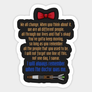 Eleventh Doctor goodbye Sticker